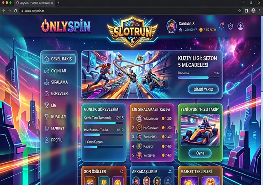 OnlySpin Platform Genel Görünüm ve Oyun Arayüzü